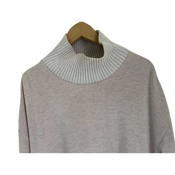 Varley Barker Oversized High Neck Sweater Oversized Side Zipper Detail Pale Pin - Picture 3 of 11